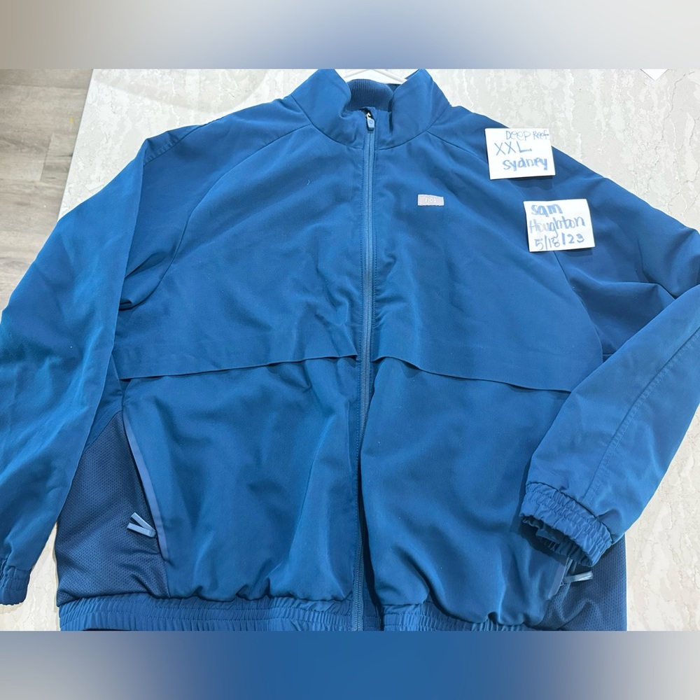 Figs Women's Teal Blue Zip Jacket
